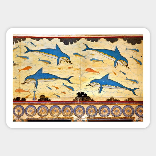 The Minoan Dolphins Sticker by Cretense72